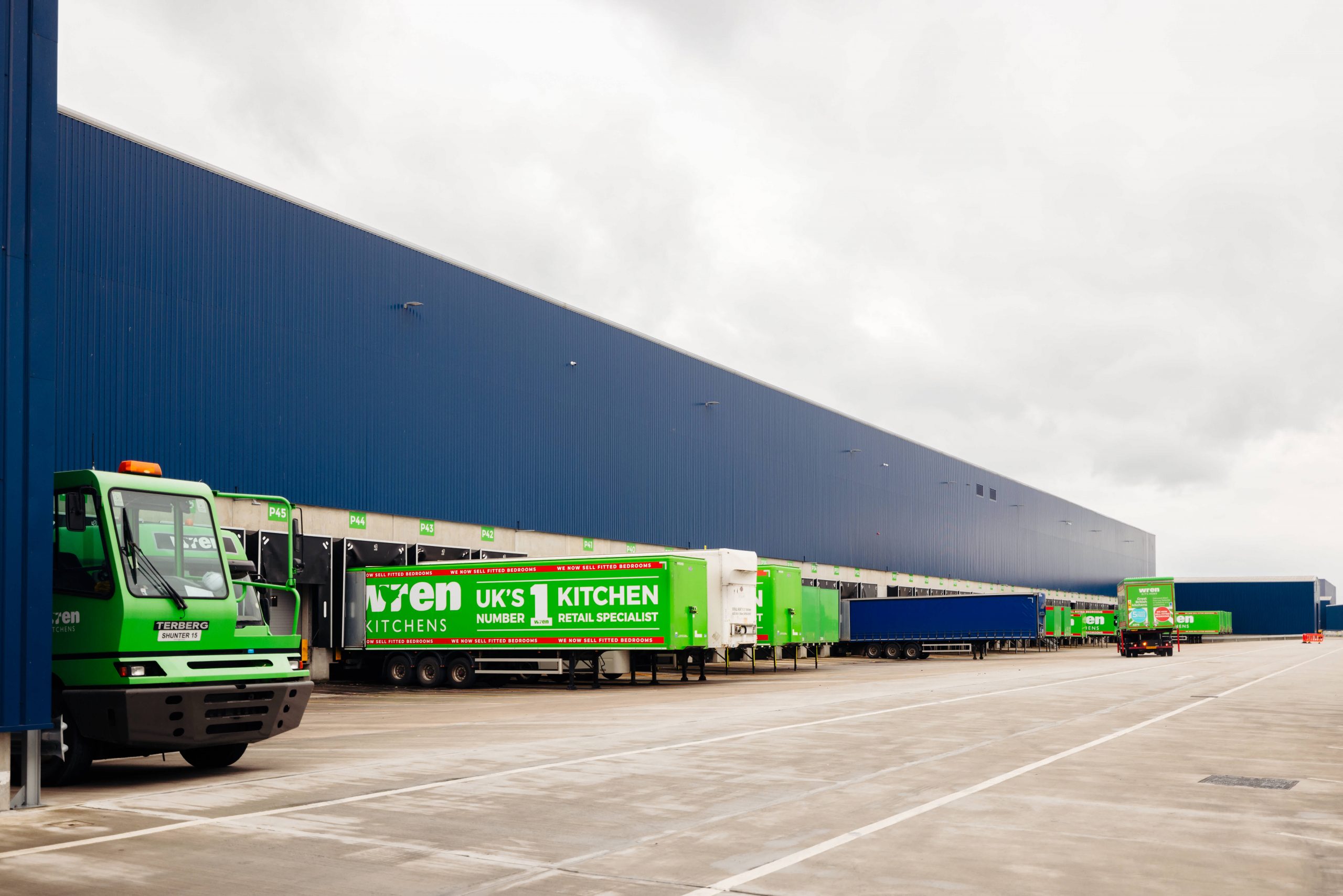Outside of image of Parrott Street with fleet vehicles ready to be loaded.