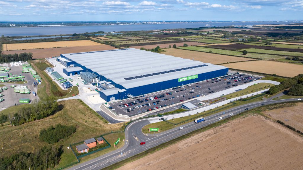 Drone picture of outside of Parrott Street factory to show scale